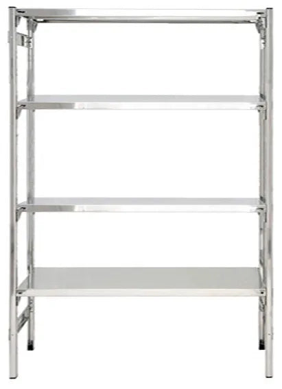 Scaffale in acciaio inox con ripiani lisci per alimenti e prodotti freschi cm. 120x60x180h