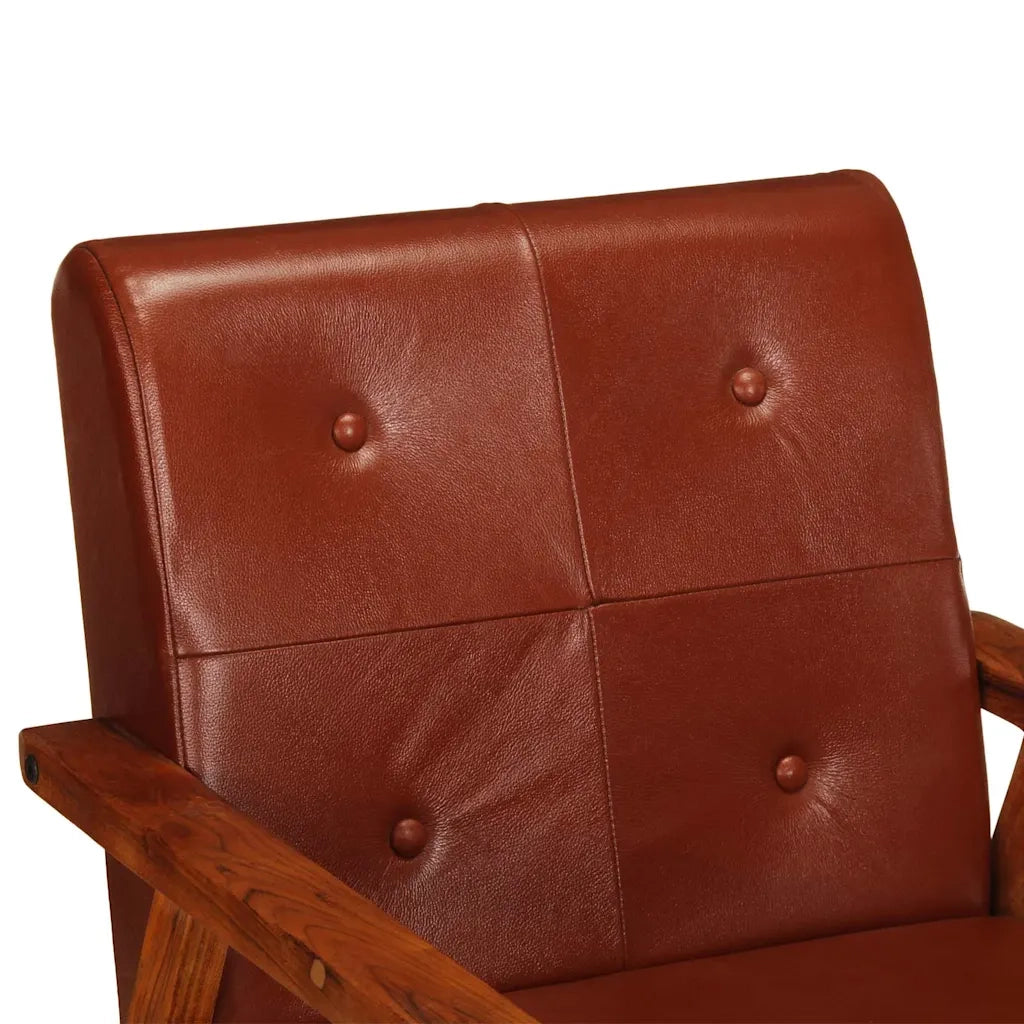 Poltrona | Sedia Relax Marrone in Vera Pelle