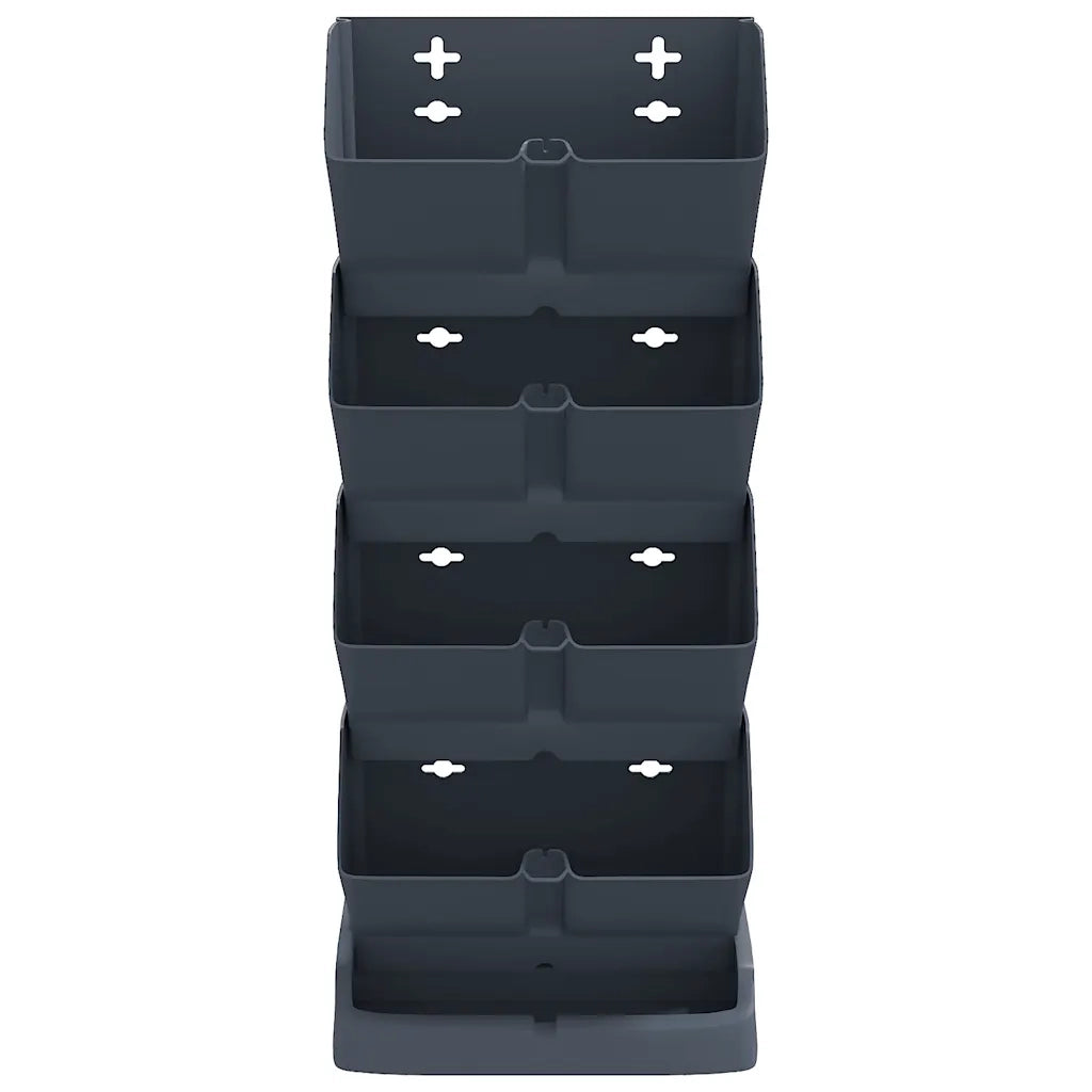 Set di 4 fioriere verticali moderne per esterni 19,5 x 11 x 47,5 cm in PP antracite 02_0046142
