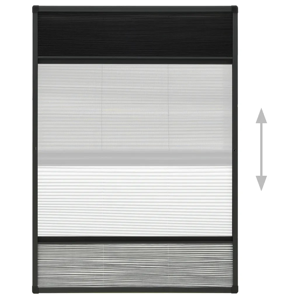 Zanzariera Plissettata Finestra Alluminio 80x120 cm con Tendina 148684