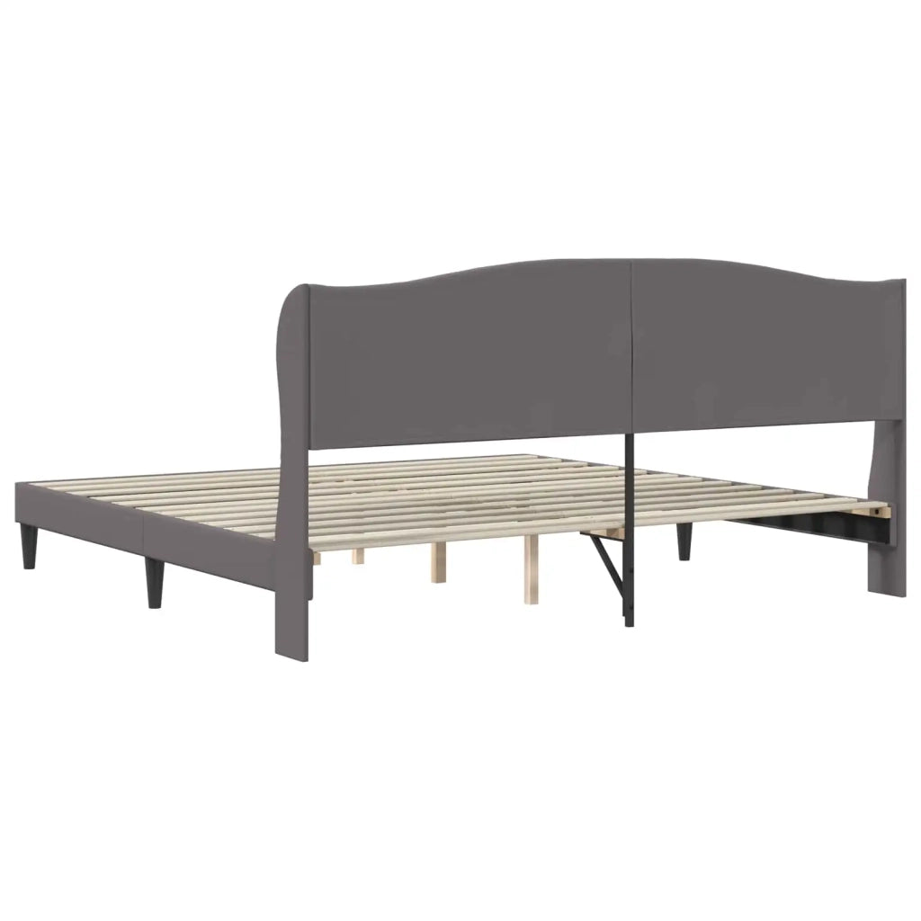 Struttura del letto con testiera-Giroletto Grigio 180 x 200 cm Similpelle 135806
