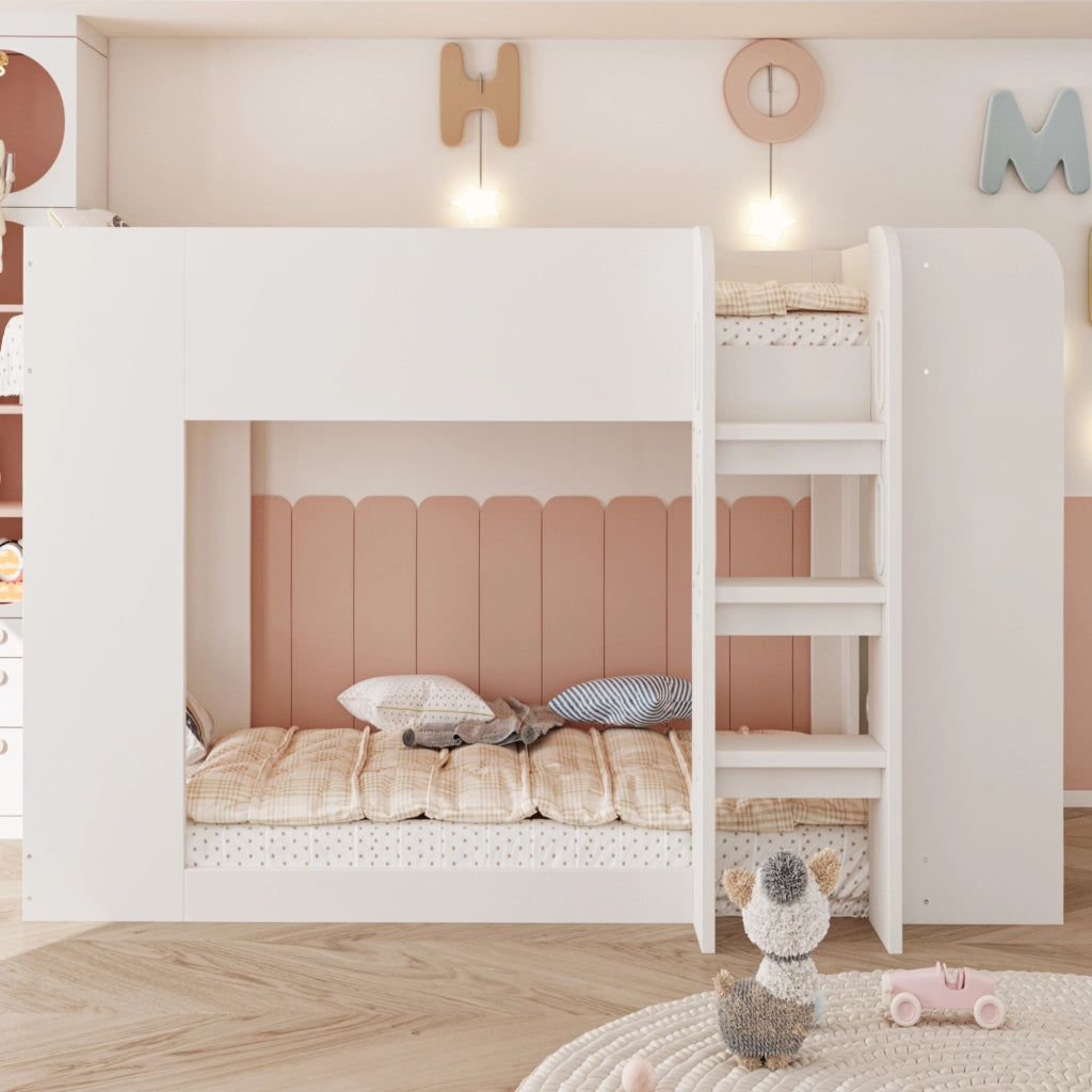 letto a castello mdf bianco 106.8 x 230 cm