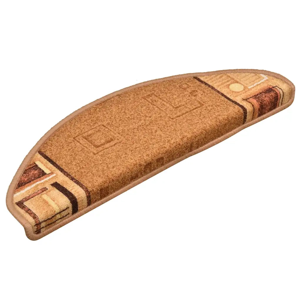Tappetini Autoadesivi per Scale 15 pz | Gradini per Scale Beige 65x21x4 cm