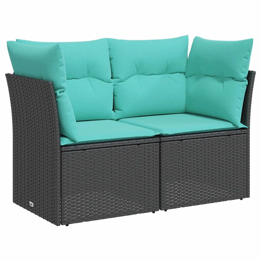 Set di divani 6 pz Nero e Blu 55 x 55 x 37 cm 3447336