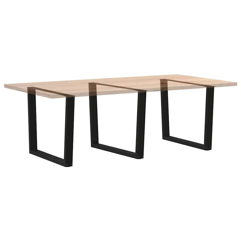 Gambe per tavolo da pranzo a forma di V 3 pz | Piede del tavolo nere 100x(72-73,3) cm in acciaio