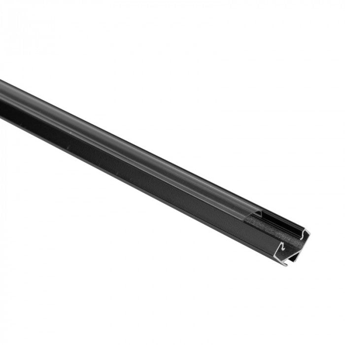 Profilo LED angolare R01 nero diffusore trasparente 1m