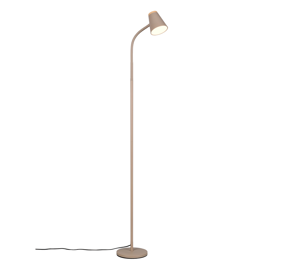Piantana LED, plastica, beige, H 145 cm, Pongo