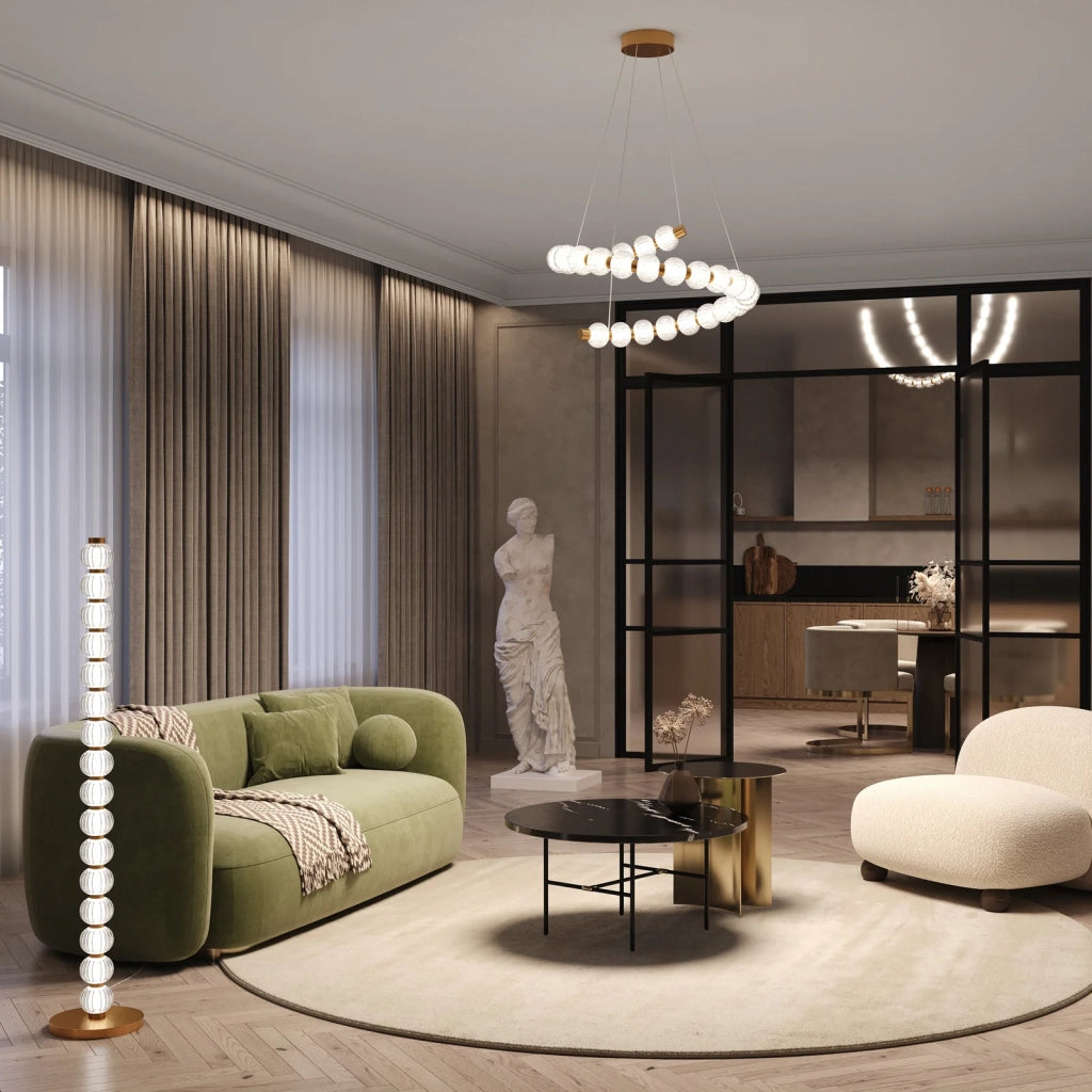 Maytoni Lampada da terra moderna Amulet 1 luce LED integrato cromo metallo vetro