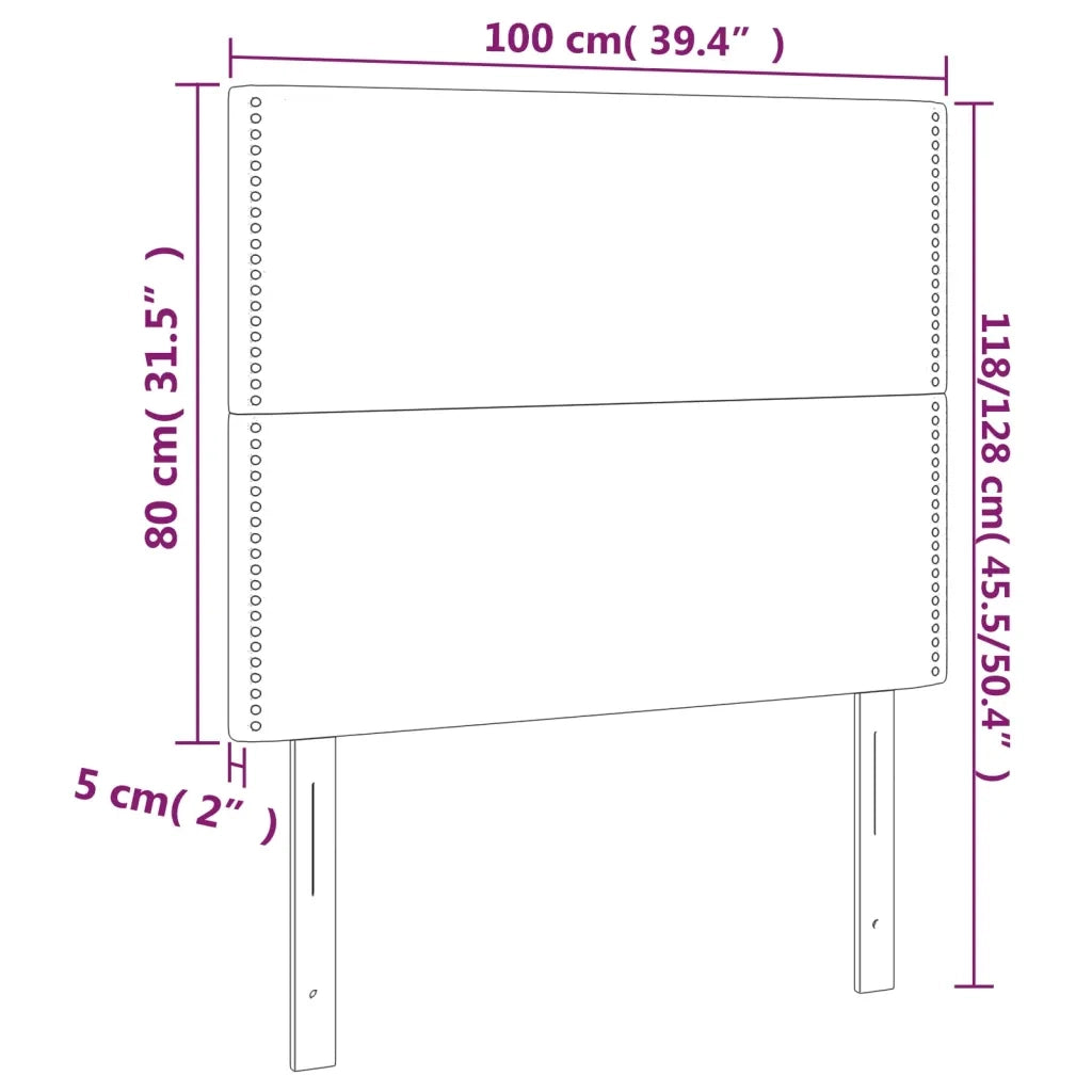 Testiera | Testata Nera 100x5x118/128 cm Velluto