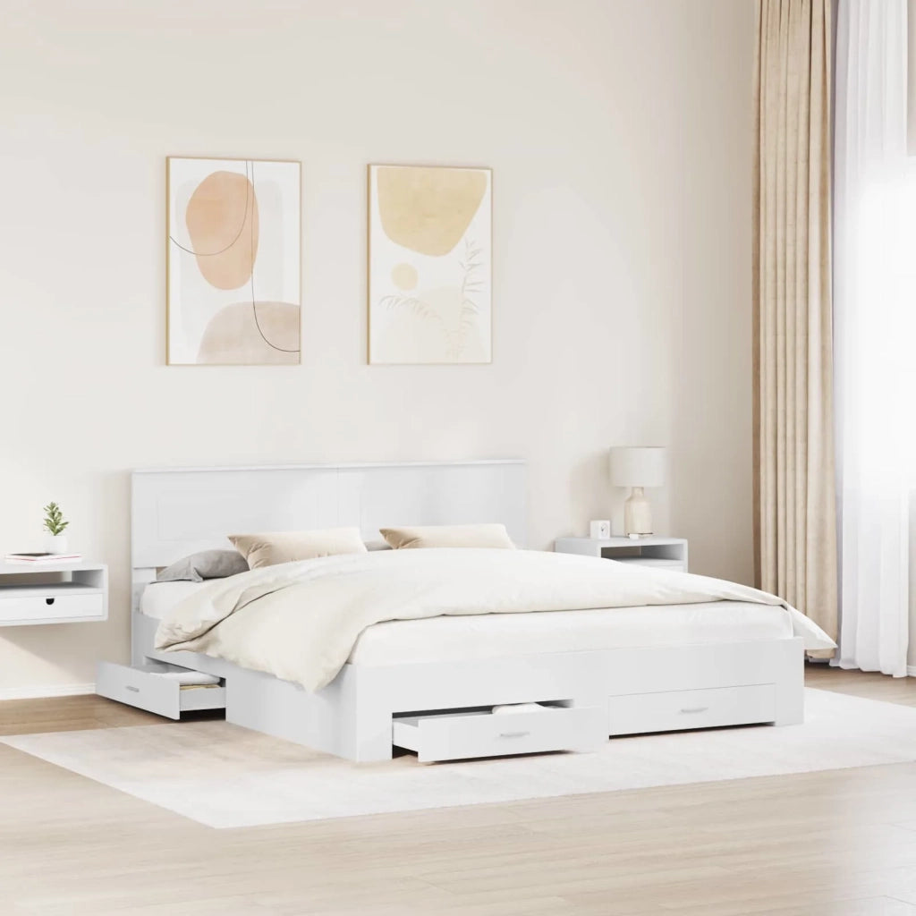 Struttura del letto Bianco 180 x 200 cm Legno multistrato