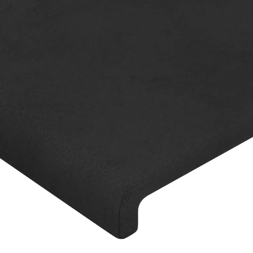 Testiera a LED Nera 183x16x78/88 cm in Velluto 3123018