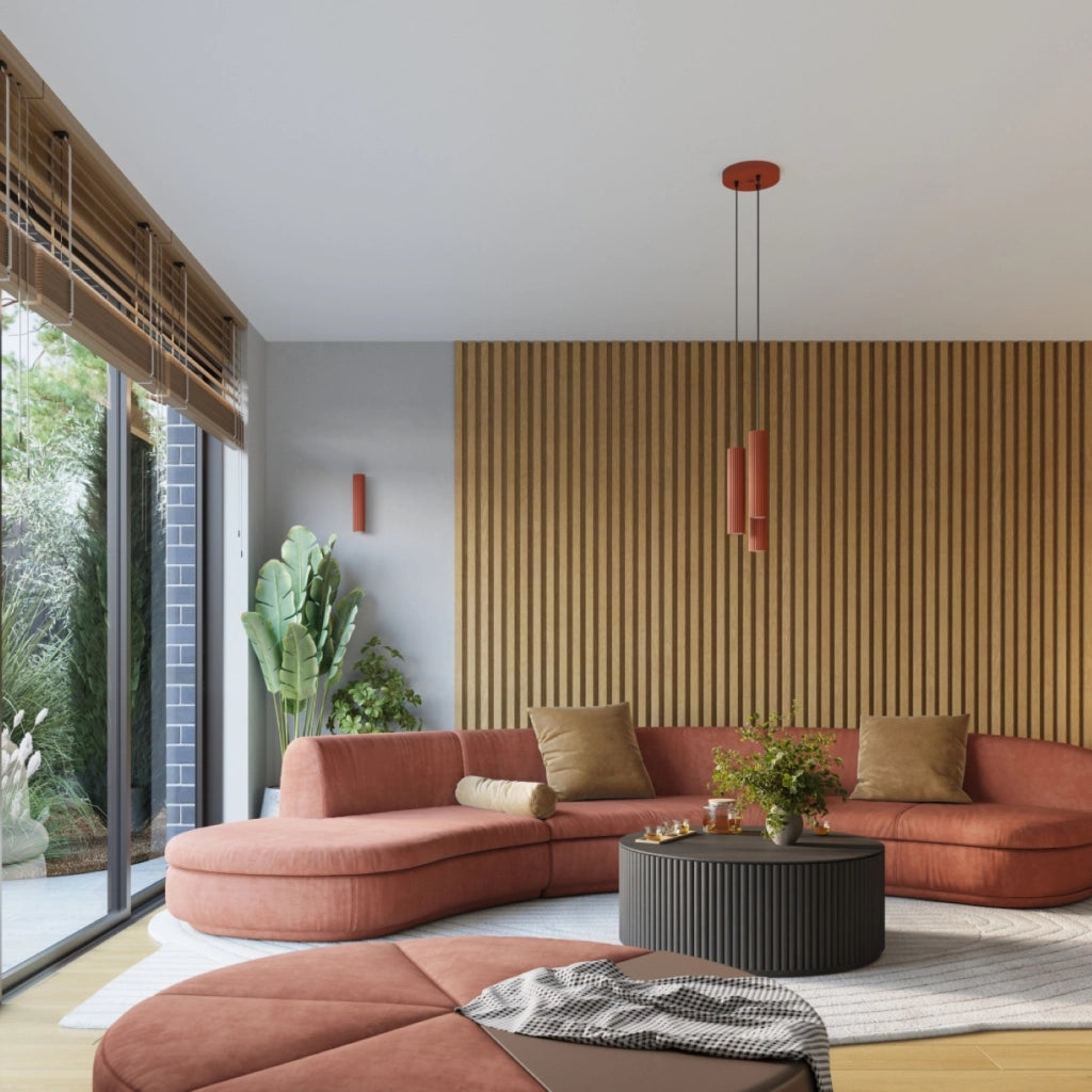 Lampada da parete KARBON 30 rosso ocra