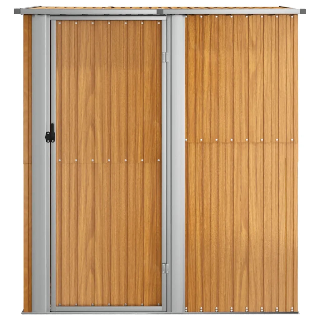 Casetta da giardino-Capanno da Giardino 180,5x97x209,5 cm in acciaio zincato effetto legno