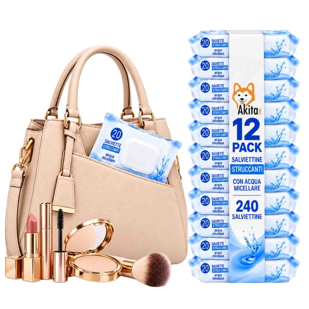 Akitaink 12 Pack Salviettine Struccanti Micellari Pocket 240 Pz