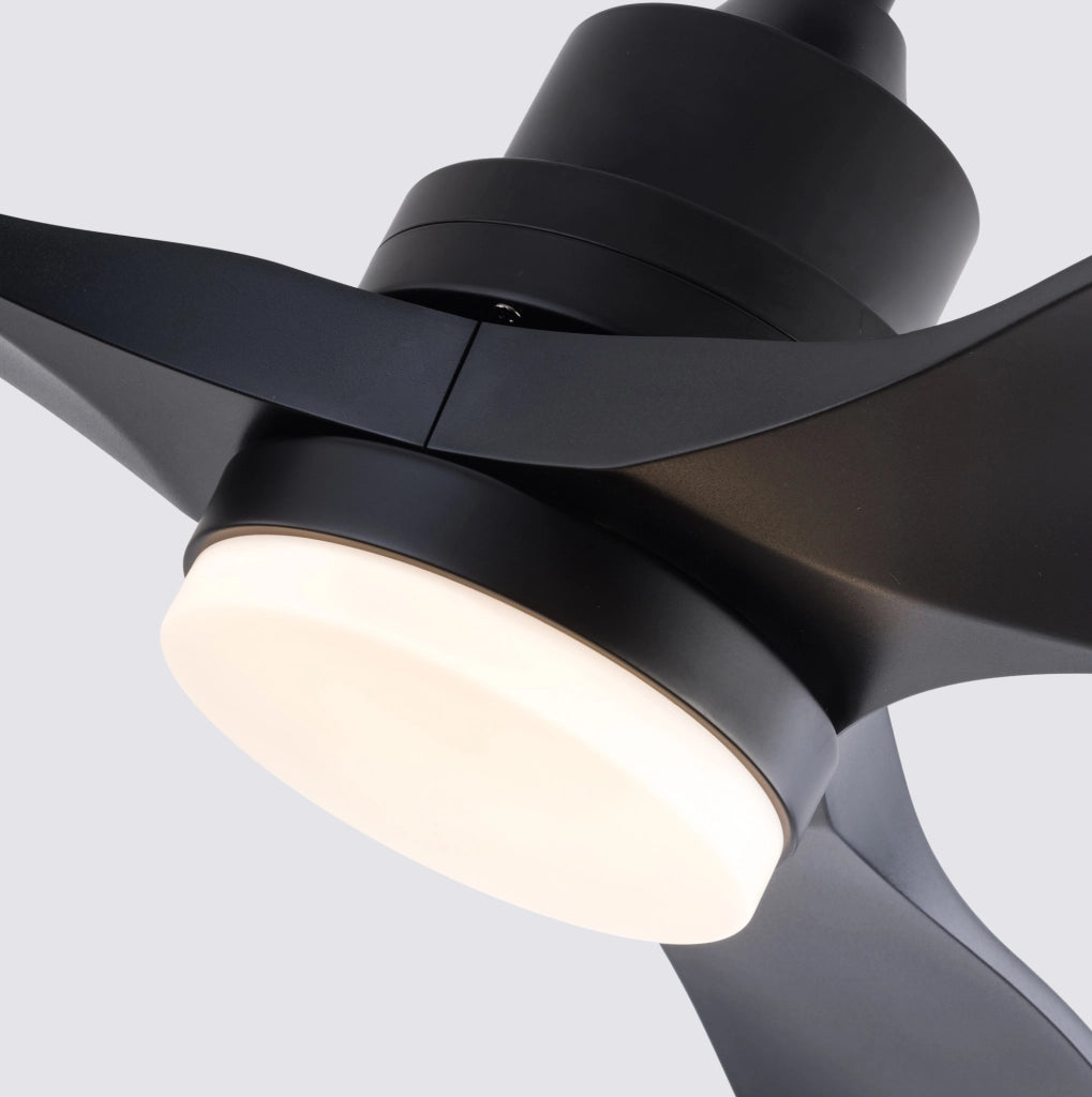 Ventilatore da soffitto ULEVR 42 pollici nero con luce LED 20 W, telecomando, 3 pale e motore DC reversibile
