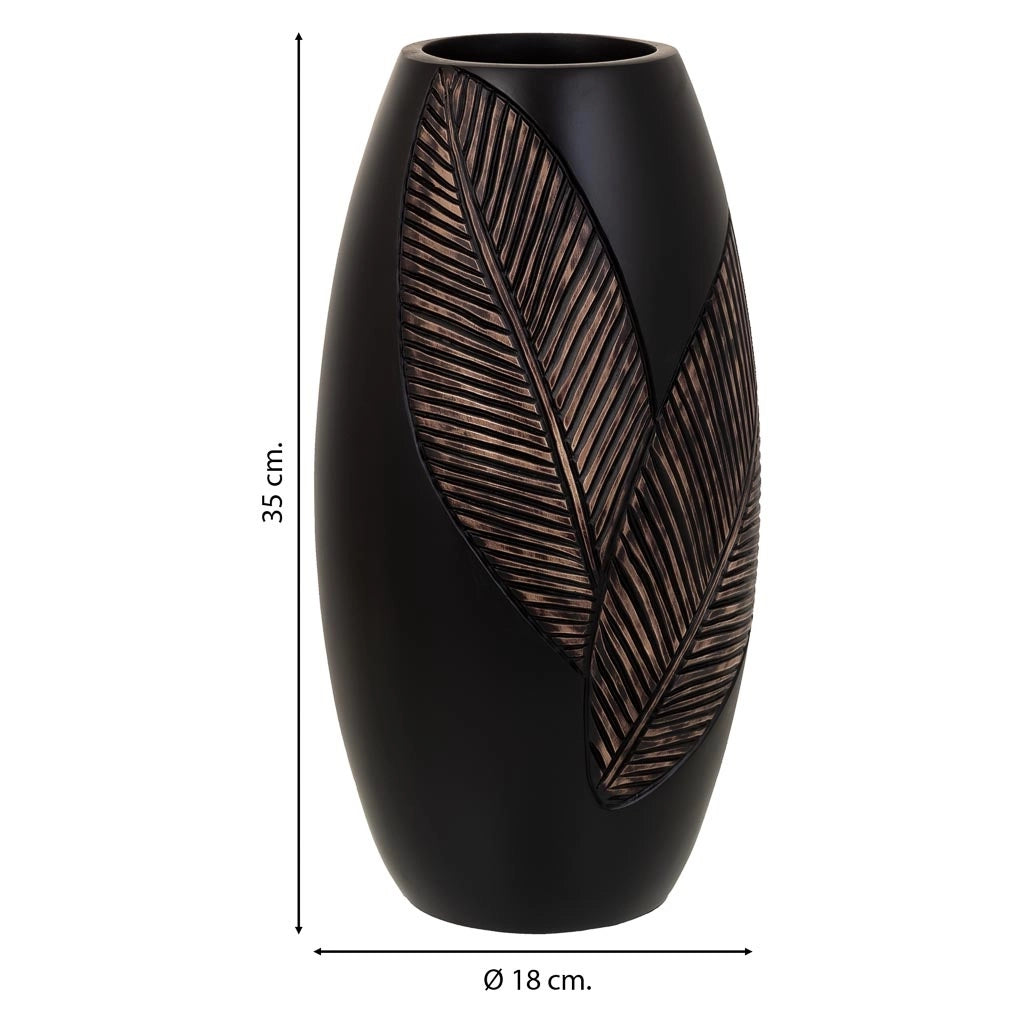 Vaso in poliresina marrone 18x18x35h
