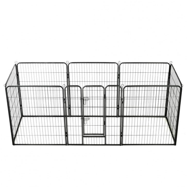 Recinto circolare box per cani Ezooza Bytom con 8 pannelli acciaio da 80 x 100 cm cadauno