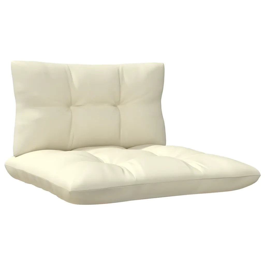 Divano da Giardino a 3 Posti con Cuscini-Sofa da Giardino-Divano da esterno Crema Massello di Pino
