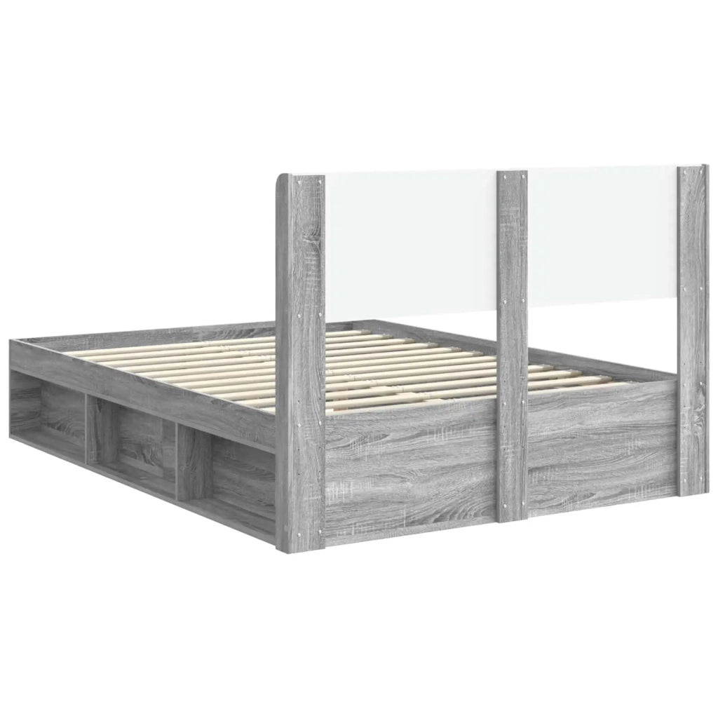 Struttura del letto con stoccaggio e testata Sonoma grigio 3414240