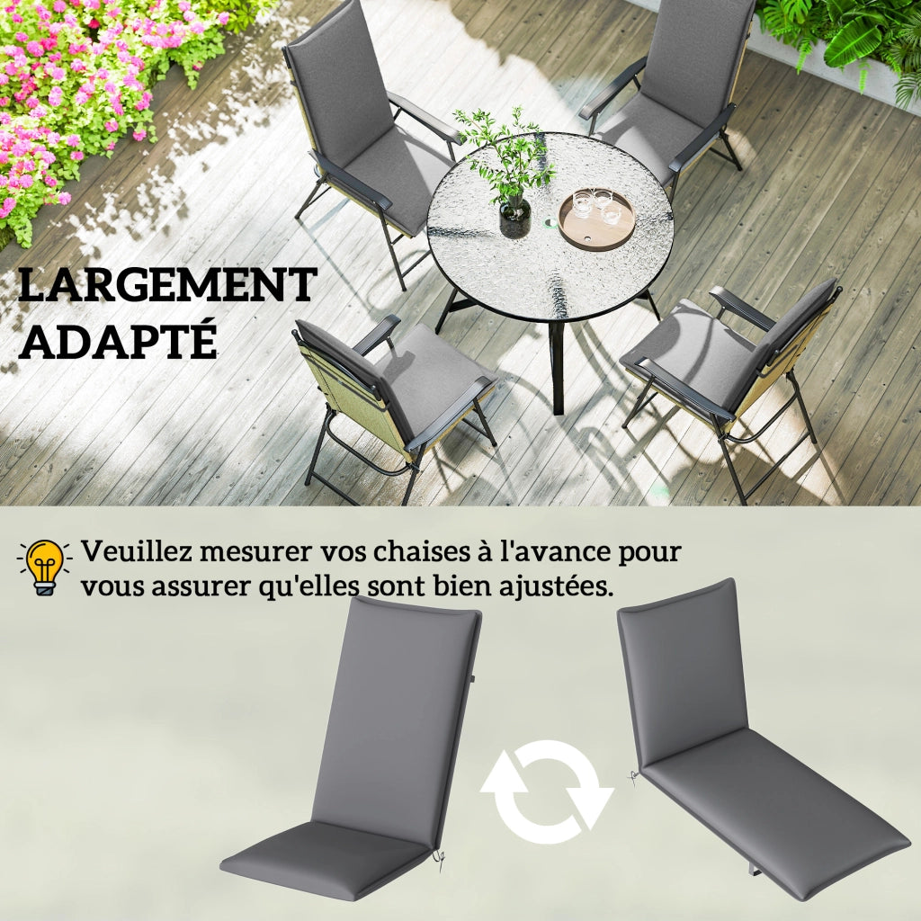 Cuscini sedie da giardino ¨C Minimal ¨C Grigio, 124x50x5cm