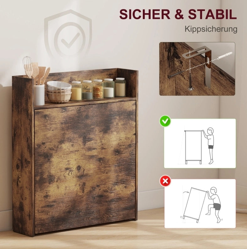 Tavolo da pranzo pieghevole con 3 ripiani 80x90x93 cm