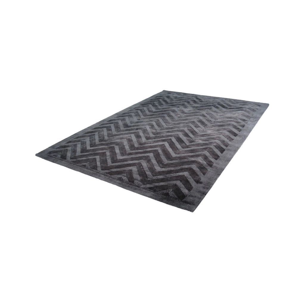 Tappeto di design Luxury 400 grigio antracite a zigzag