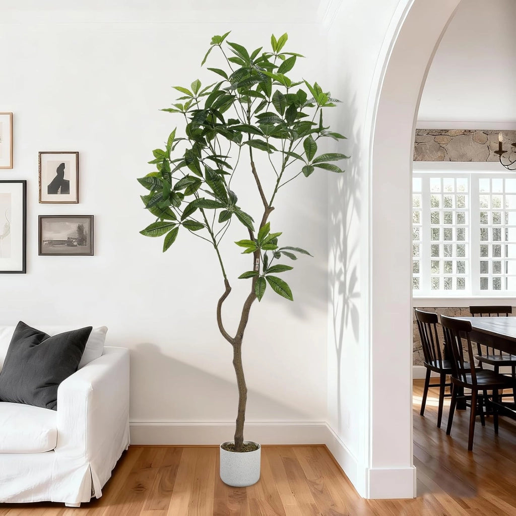 Schefflera Artificiale 160 cm Albero da Pavimento con Vaso per Casa e Terrazzo