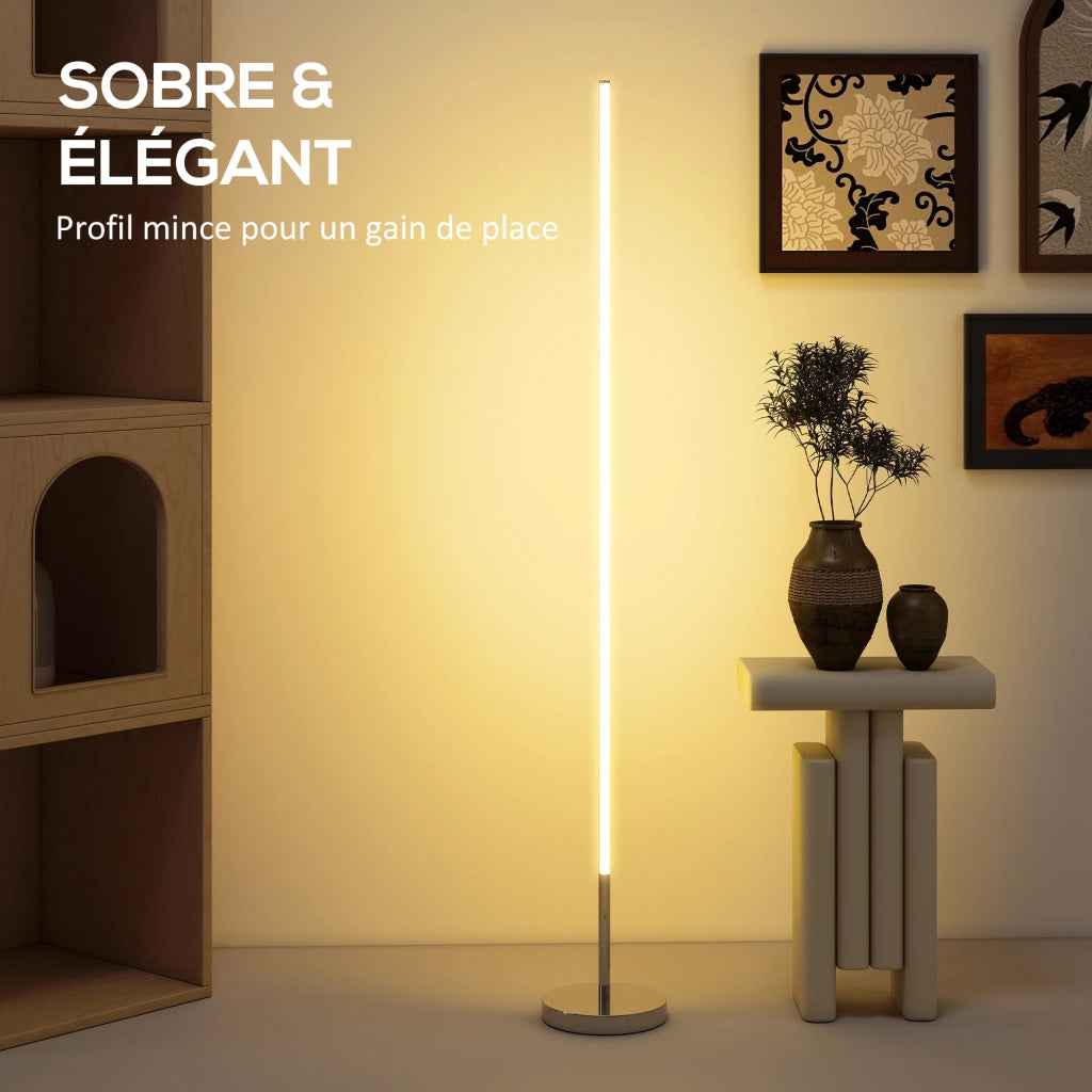 Lampada da terra LED regolabile telecomando interruttore a piede ¨C Minimal ¨C 20x150cm argento