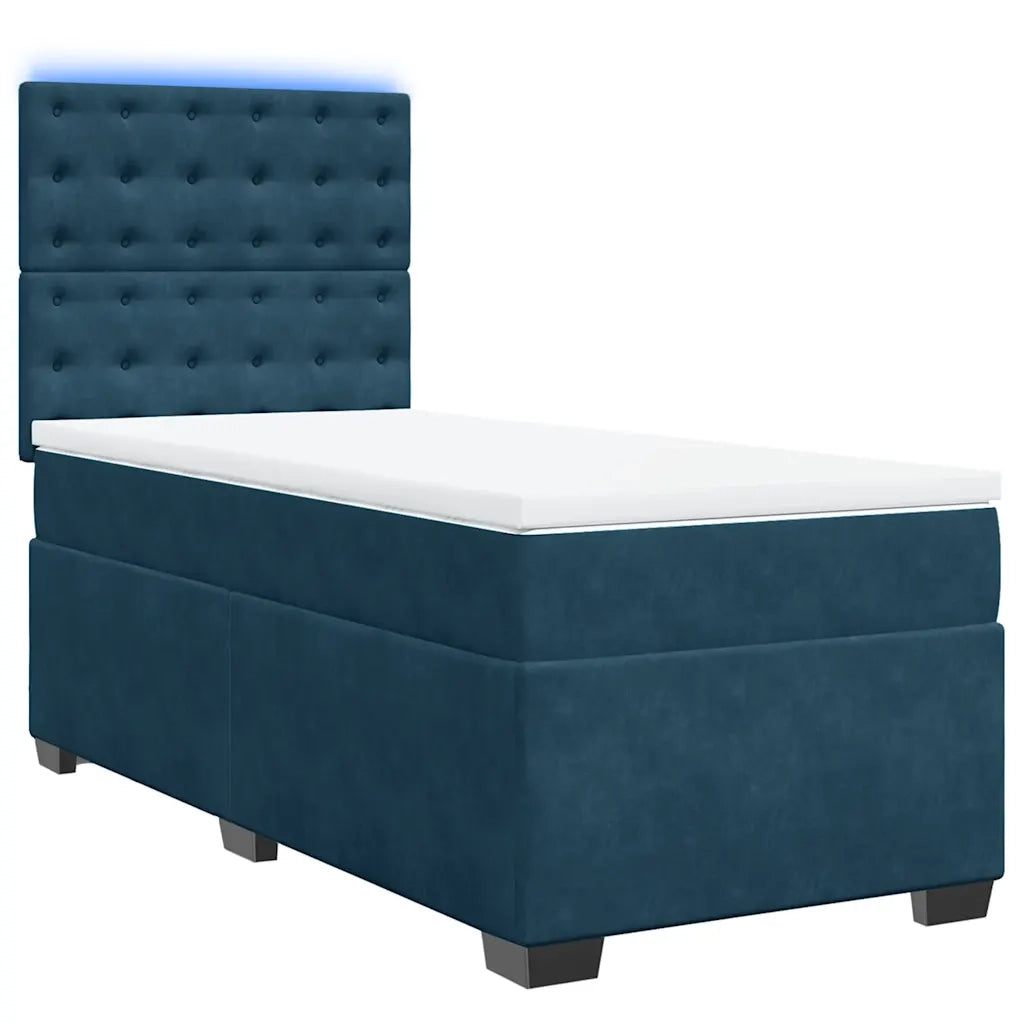 Giroletto a Molle con Materasso Blu 90x190 cm in Velluto