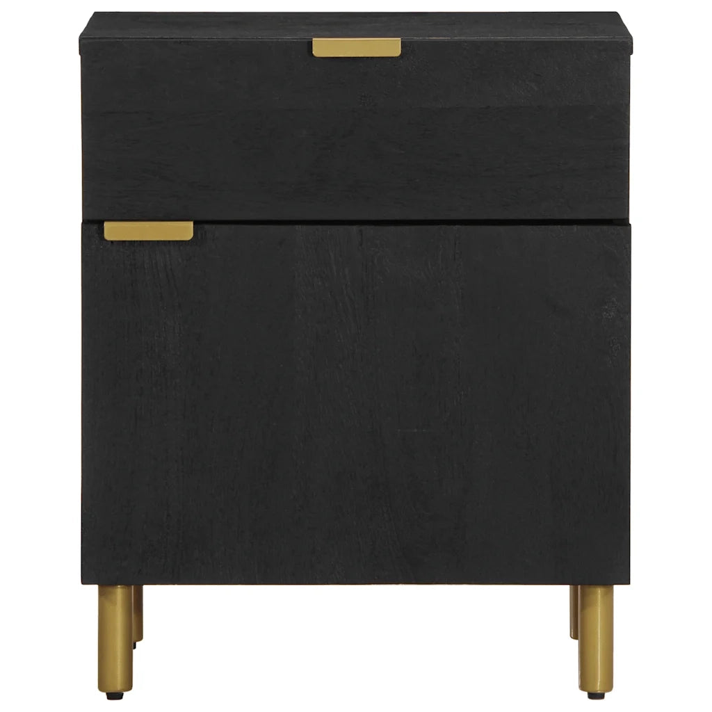 Comodino-Tavolino da notte Nero 50x33x60 cm in Legno Multistrato 604567