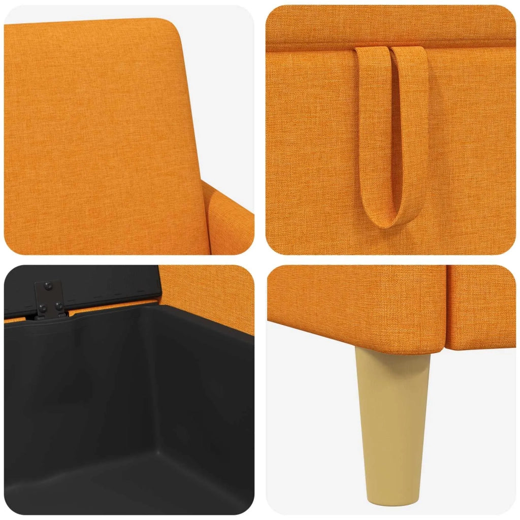 Set di Divani con Storage 2 pz Giallo Scuro Poliestere 3429213