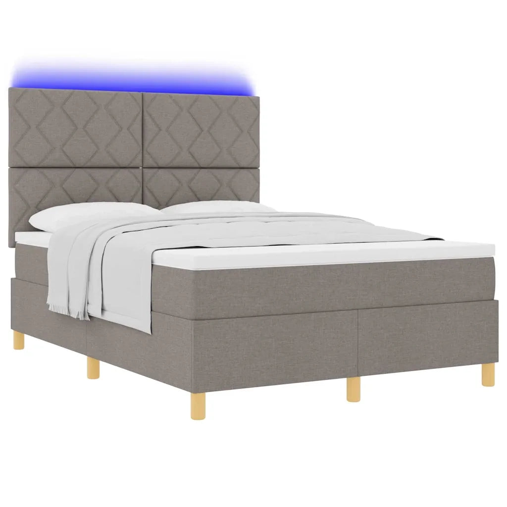 Letto a Sorgente LED con materasso Talpa 160 x 200 cm Tessuto