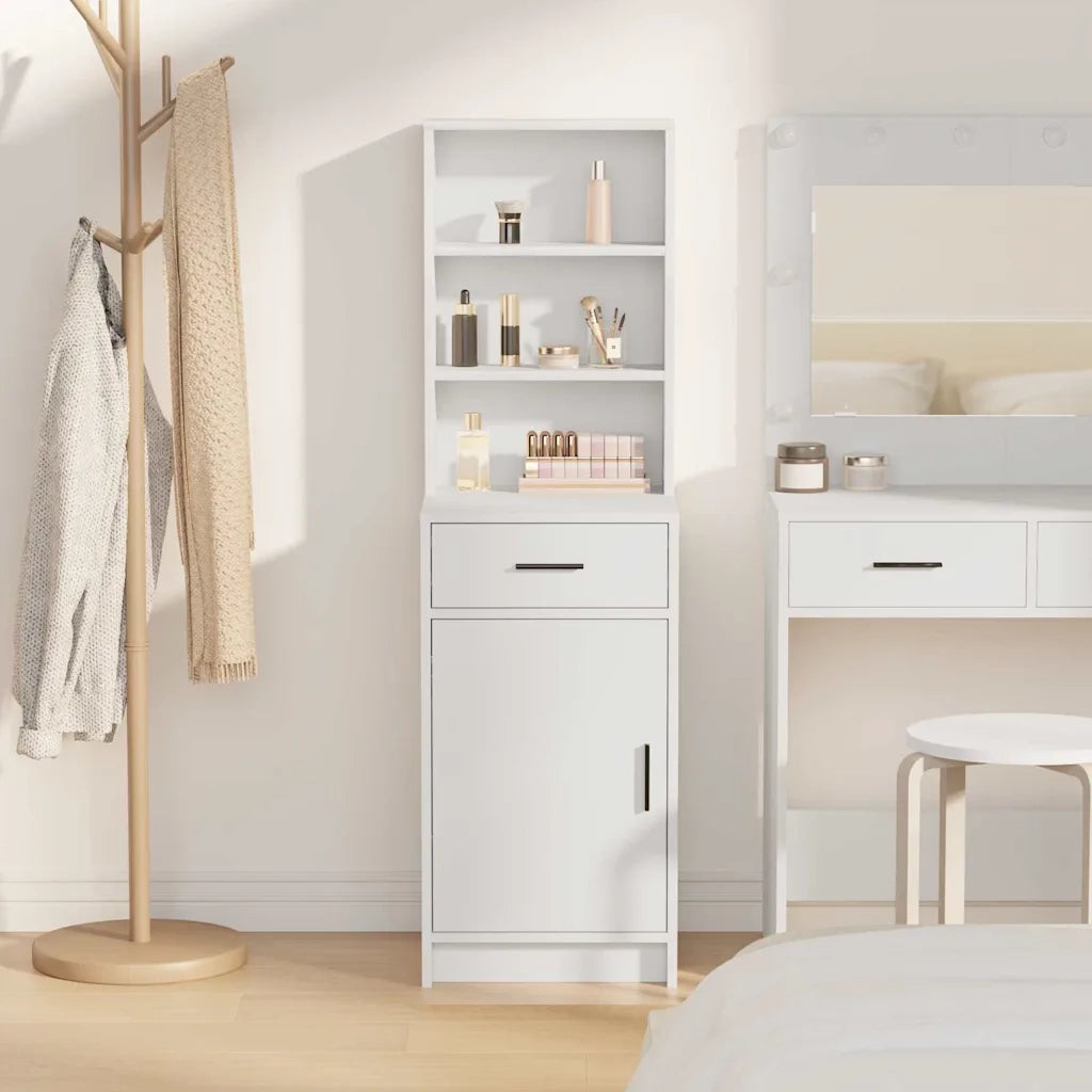 Credenza | Madia | Buffet da pranzo | Armadio da pranzo Bianco 40 x 40,5 x 135 cm Legno multistrato