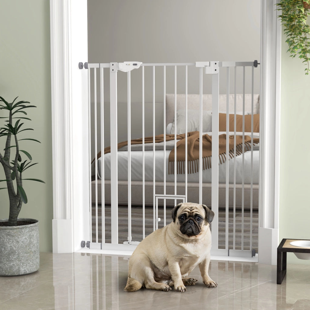 Cancello per cani ¨C Minimal ¨C 104 cm, acciaio, bianco