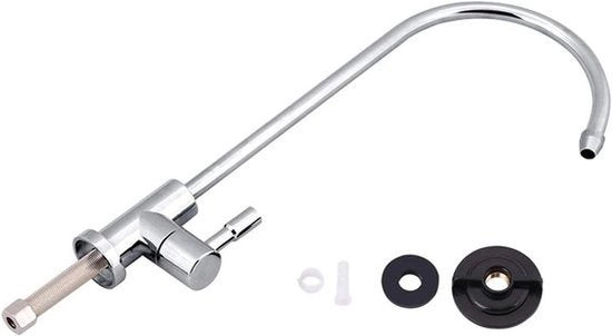 Cranio da cucina - Filtraggio anti-scala - Cromo - Filtro dell'acqua potabile - Osmosi inversa - Adatto per RO - 1/4'' scarico in acciaio inossidabile - Maniglia da cucina