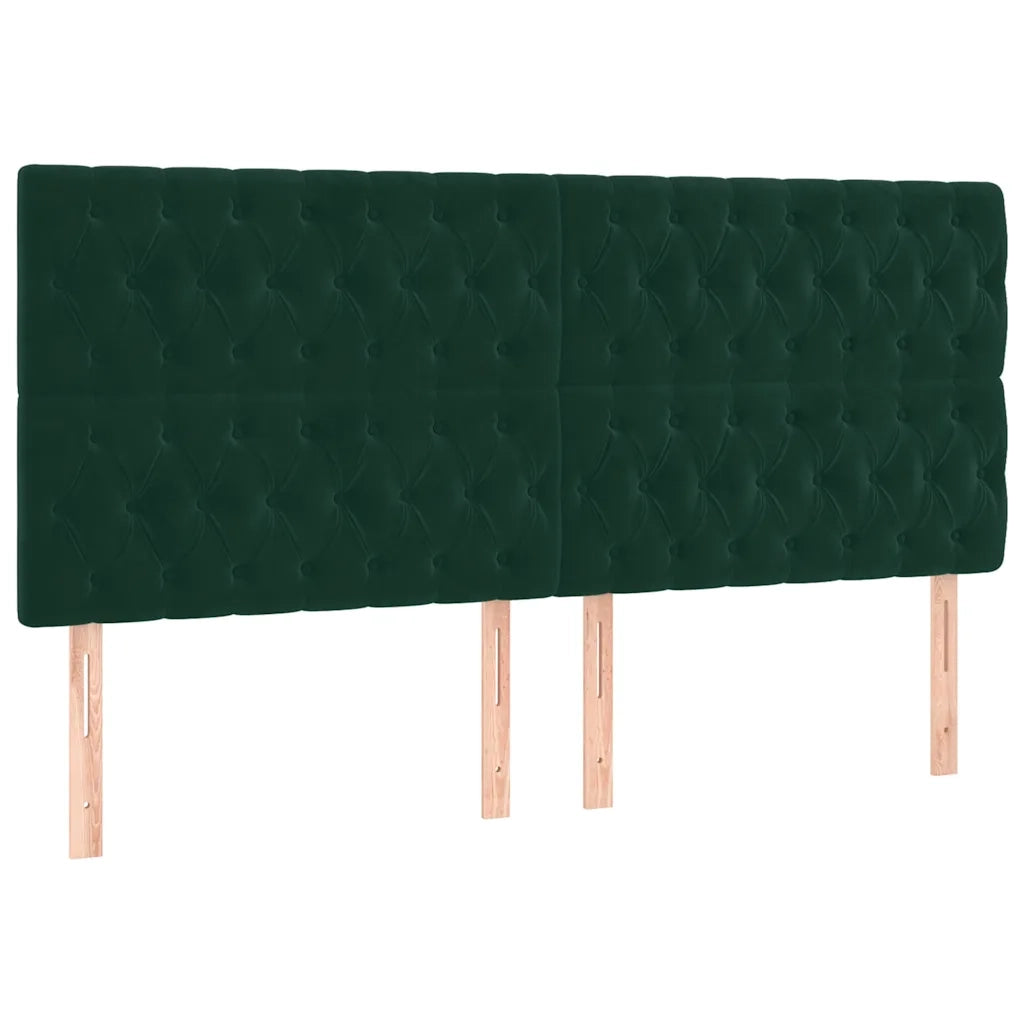 Giroletto con Testiera Verde Scuro 180x200 cm in Velluto 3125955