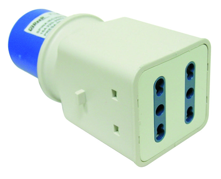 Reer ADATTATORE INDUSTRIALE CEE spina industriale/2 prese bipasso 2P+T 10.00 pz