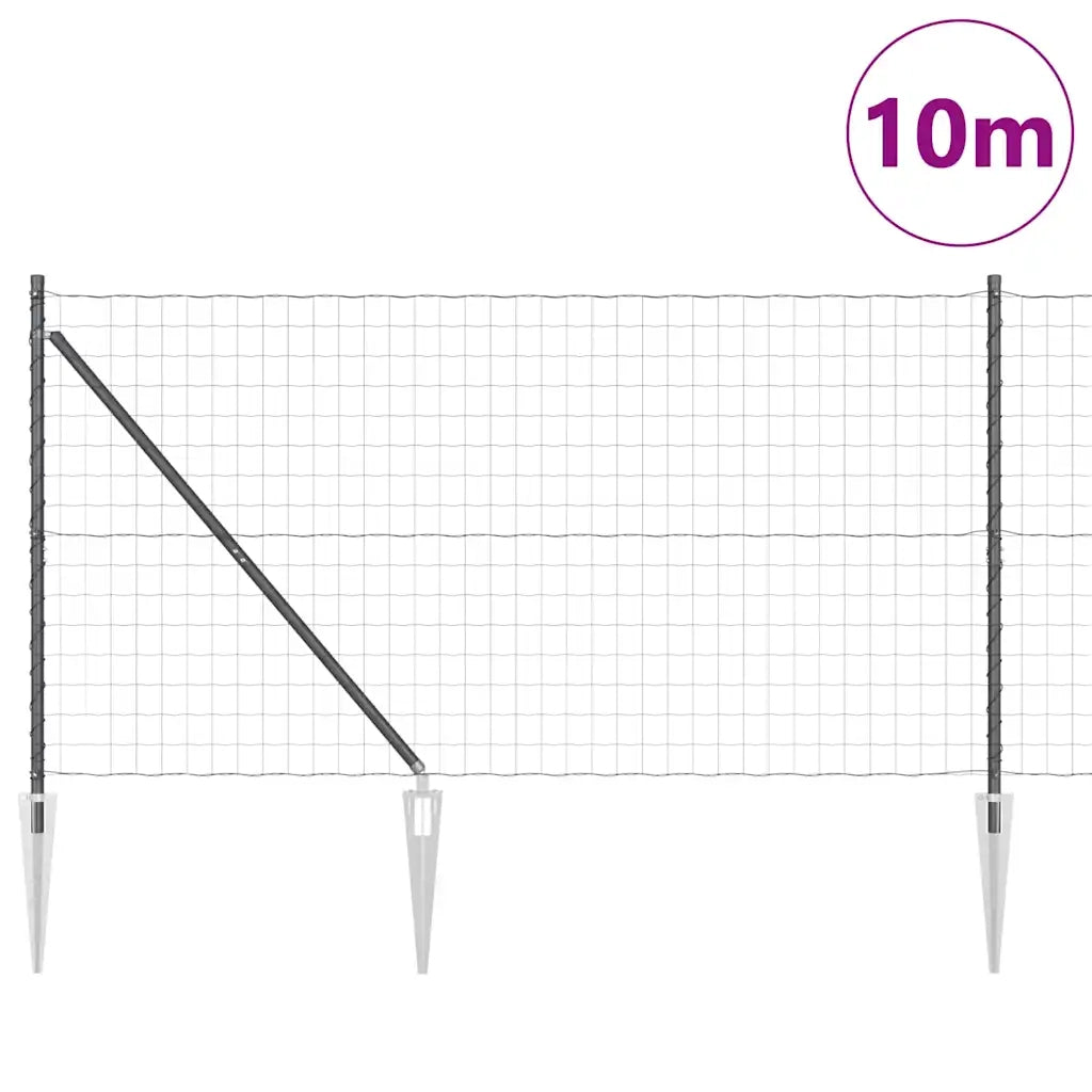 Recinzione con Posto Grigio 1,2 x 10 m Acciaio