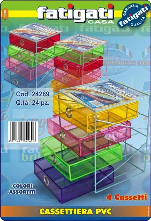 Cassettiera ferro pvc 4 cassetti fatigati_