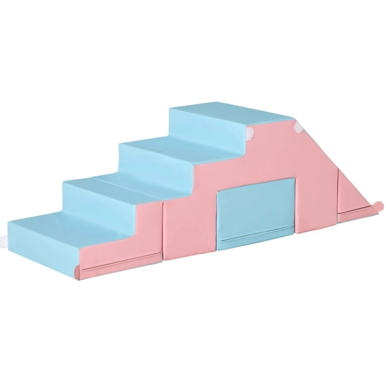 Set di moduli morbidi ULEVR per arrampicata e scivolo, 86x49x47 cm, similpelle rosa