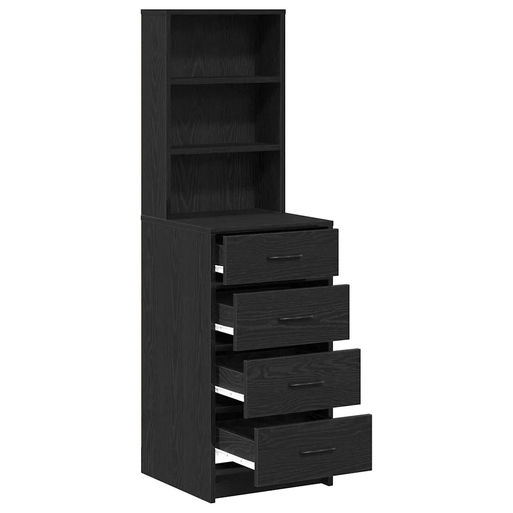 Credenza | Madia | Buffet da pranzo | Armadio da pranzo Rovere nero 40 x 41 x 135 cm Legno multistrato