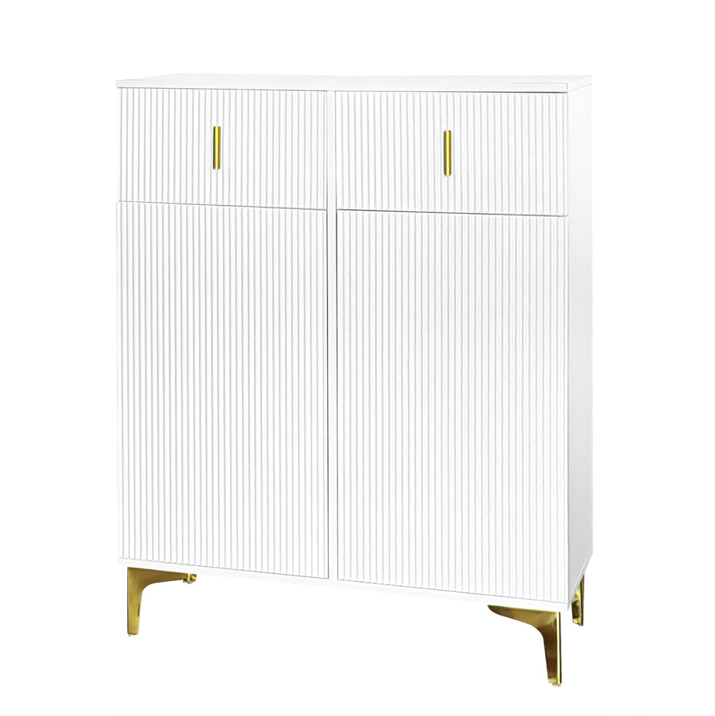 Set guardaroba bianco con scarpiera, appendiabiti e cuscino