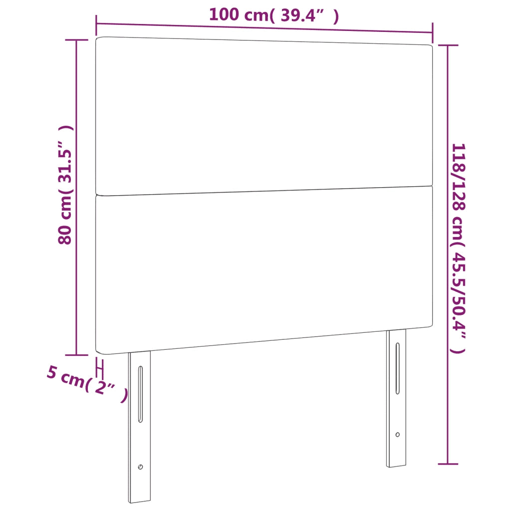 Testiera | Testata Nera 100x5x118/128 cm Tessuto
