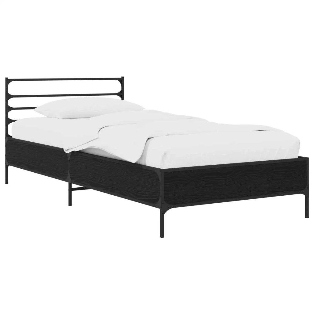 Letto singolo | Letto per adulti | Struttura del letto Rovere Nero 80 x 200 cm