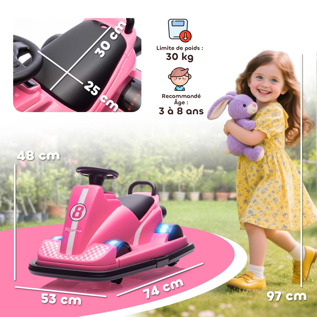 Auto Tampone Bambini 6V ¨C Minimal ¨C Rosa 74x53x48cm