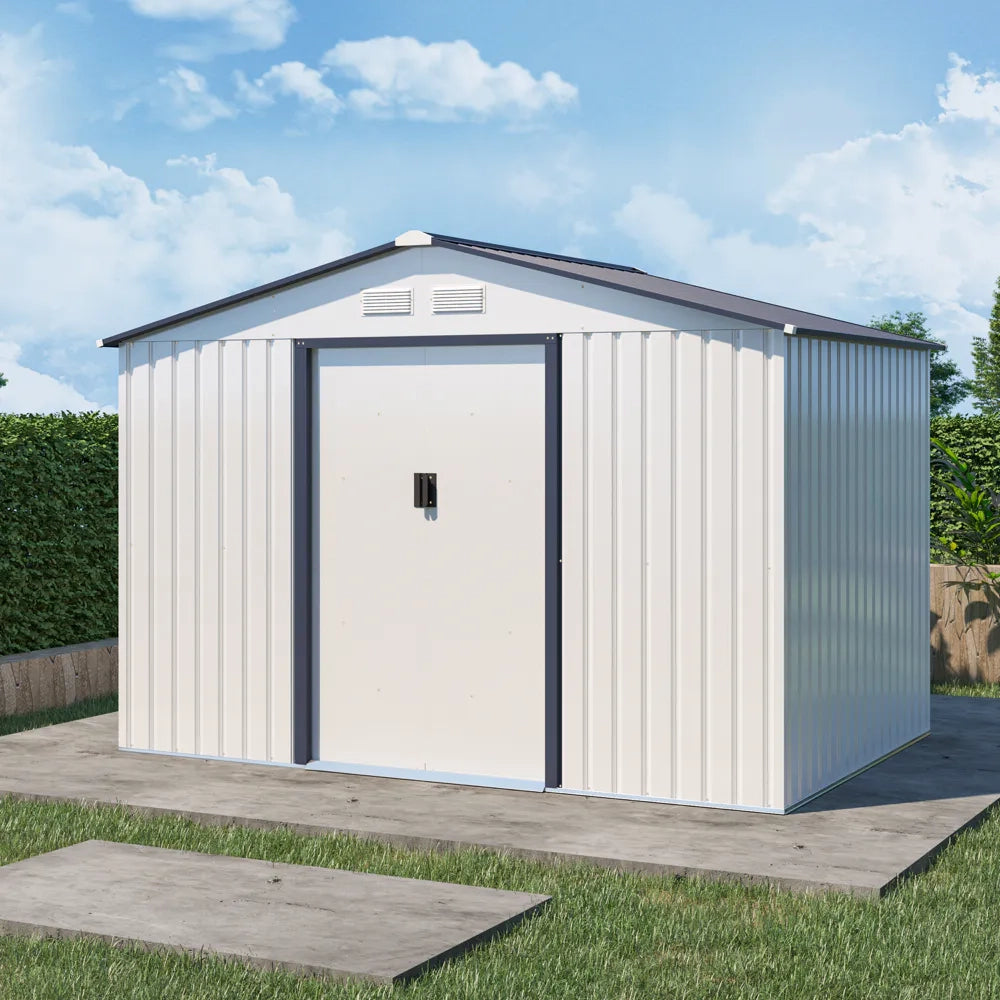 Casetta da giardino in acciaio zincato bianco 2,77x1,95x1,93 m - 65kg - 4,8 metri quadri