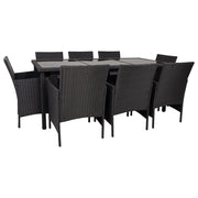 Set tavolo nero e 8 sedie