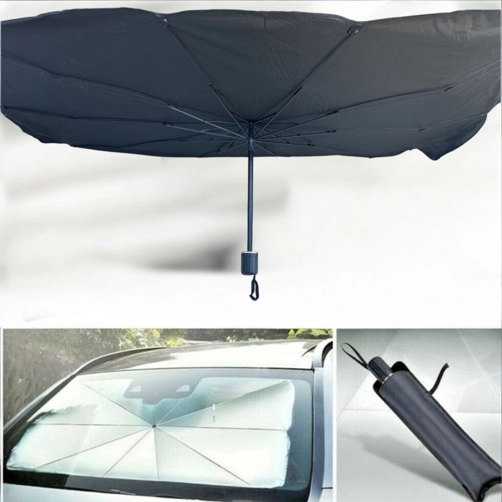 PARASOLE Per AUTO PARABREZZA ANTERIORE PIEGHEVOLE 130X75 ombrello PORTATILE