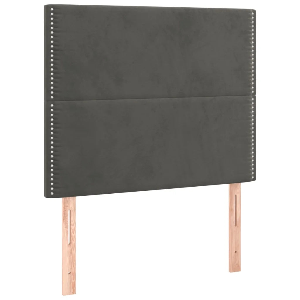 Testiera-Testata Decorativa Grigio Scuro 90x5x118/128 cm Velluto 815614