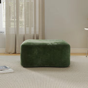Pouf in velluto verde DESMIU senza struttura, modulare e confortevole